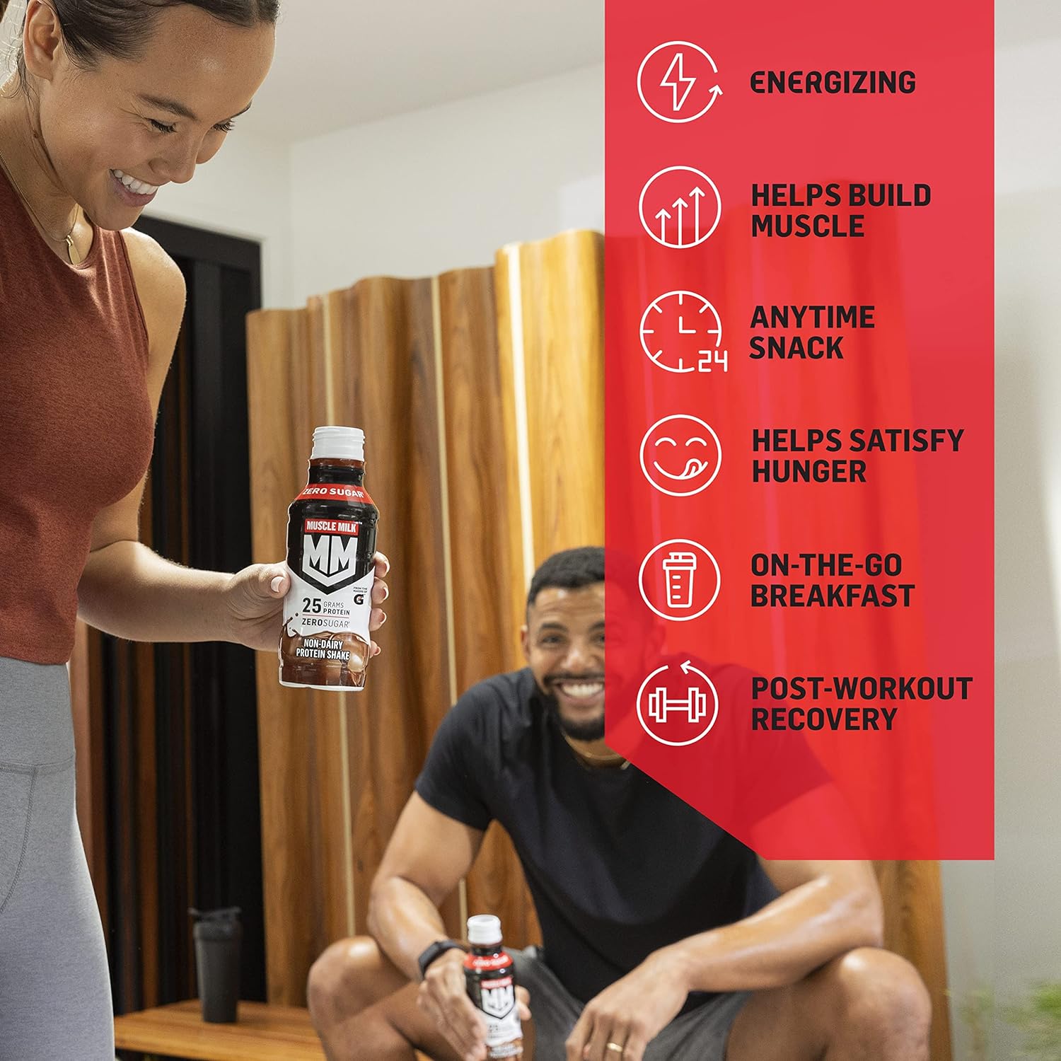 SamRock Supplements Muscle Milk Genuine Protein Shake, 11.16 Fl Oz Bottle, 12 Pack, 25g Protein, Zero Sugar