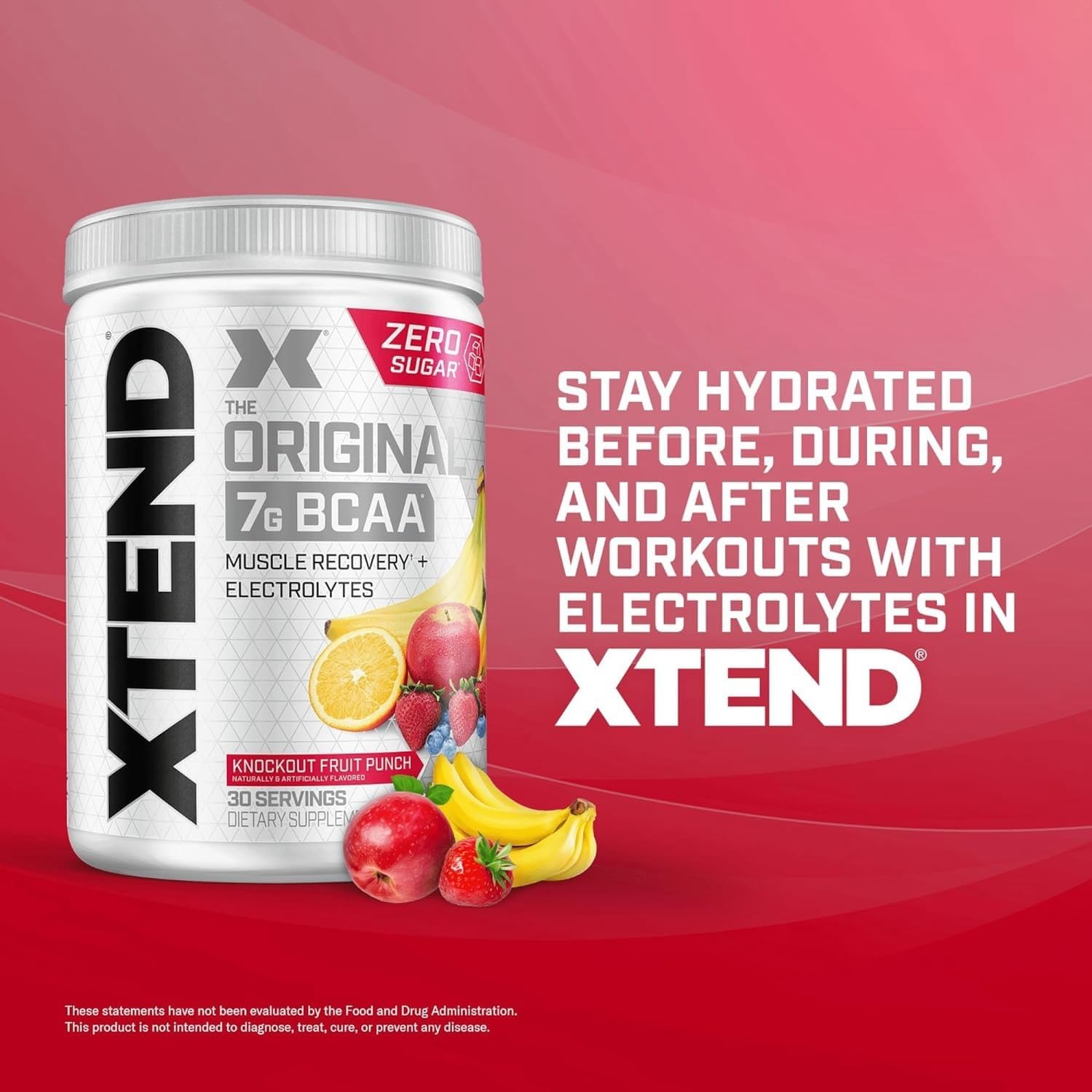 SamRock Supplements XTEND Original BCAA Powder 7g BCAA and 2.5g L-Glutamine, Sugar Free, 30 Servings