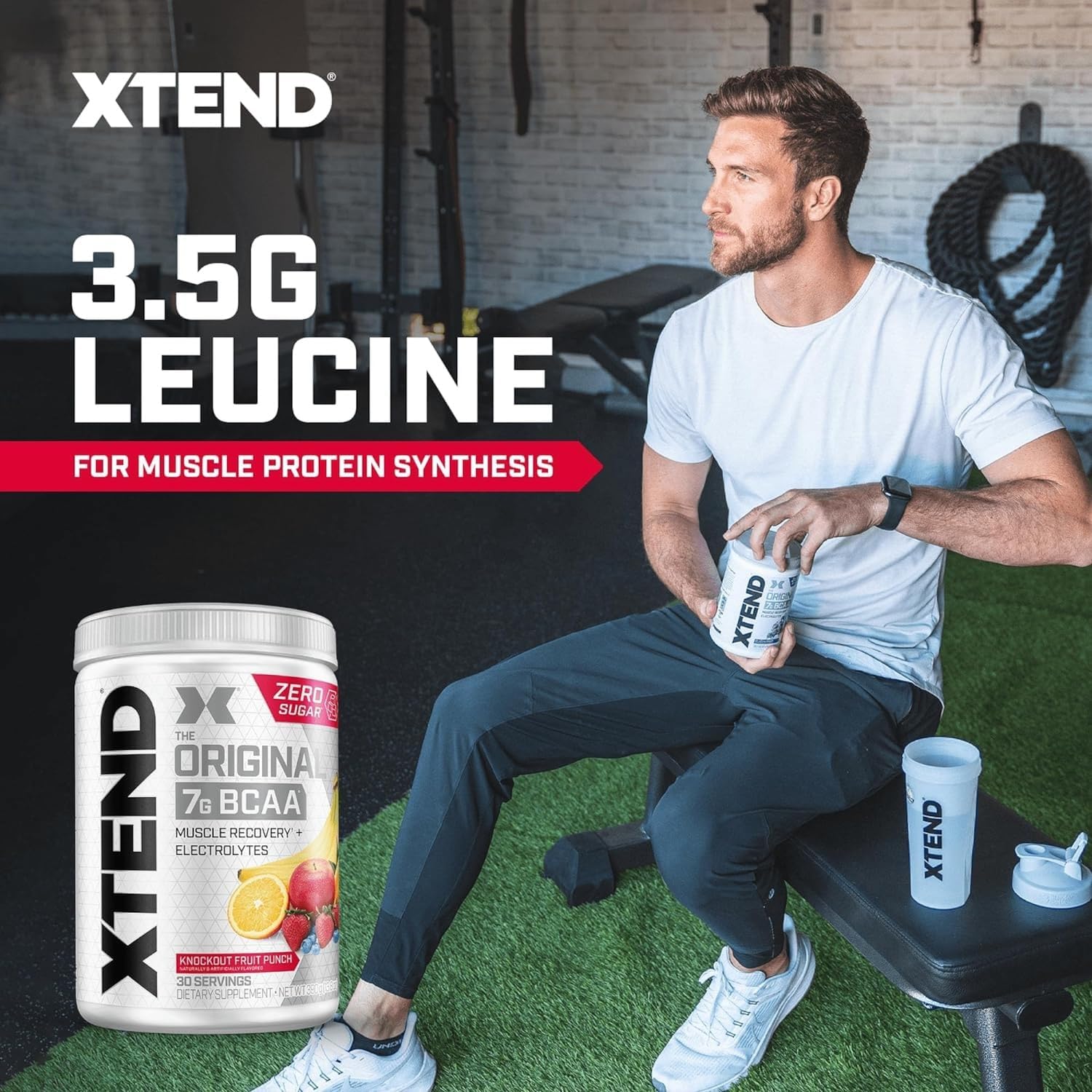 SamRock Supplements XTEND Original BCAA Powder 7g BCAA and 2.5g L-Glutamine, Sugar Free, 30 Servings