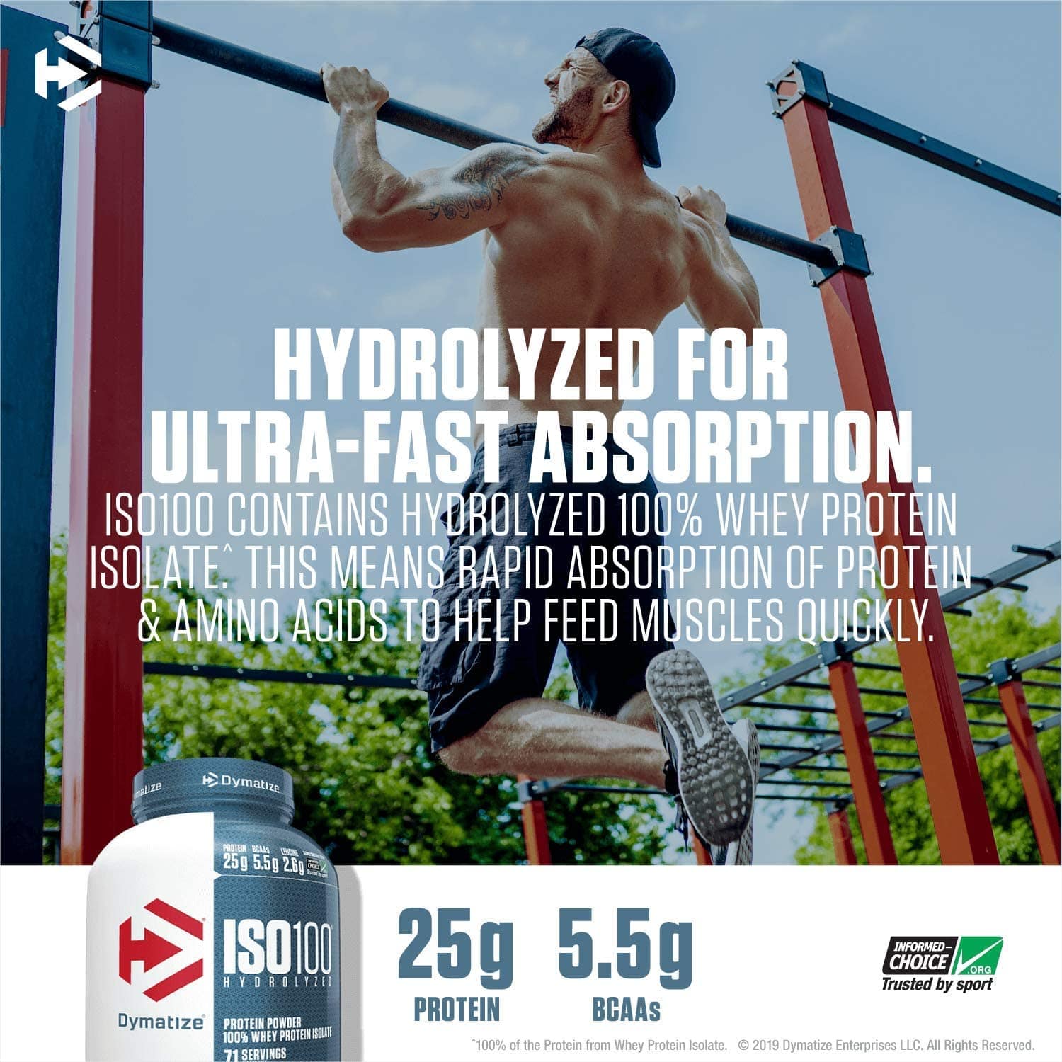 SamRock Supplements Dymatize ISO100 Hydrolyzed Protein Powder, 100% Whey Isolate Protein, 25g of Protein 1.3lb , 20 servings