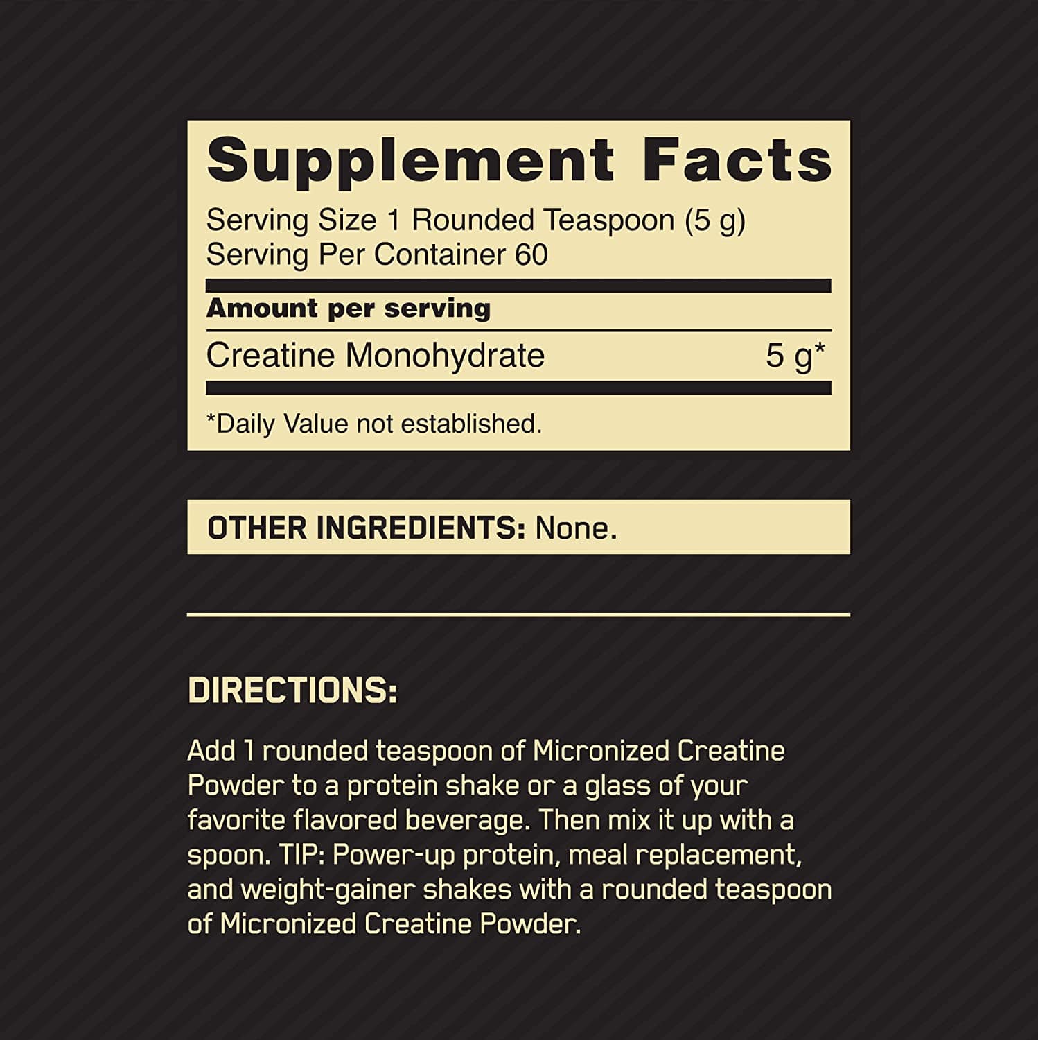 SamRock Supplements Optimum Nutrition Micronized Creatine Monohydrate Powder, Unflavored, Keto Friendly, 60 Servings