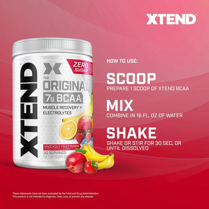 SamRock Supplements XTEND Original BCAA Powder 7g BCAA and 2.5g L-Glutamine, Sugar Free, 30 Servings
