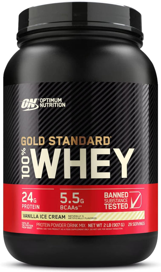 SamRock Supplements 2lb / Vanilla Ice Cream Optimum Nutrition Gold Standard 100% Whey Protein Powder