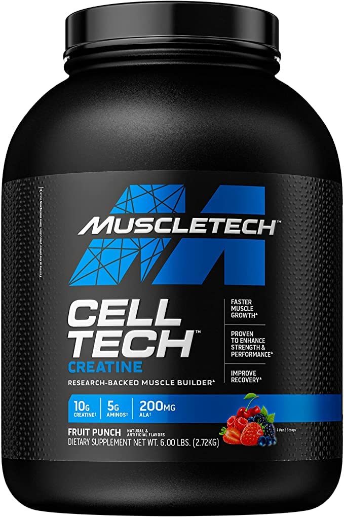 SamRock Supplements 6lbs MuscleTech Cell-Tech Performance Series, Fruit Punch, 3.09 lb., Creatine HCl, Creatine Monohydrate and Carbohydrate Powder by MuscleTech