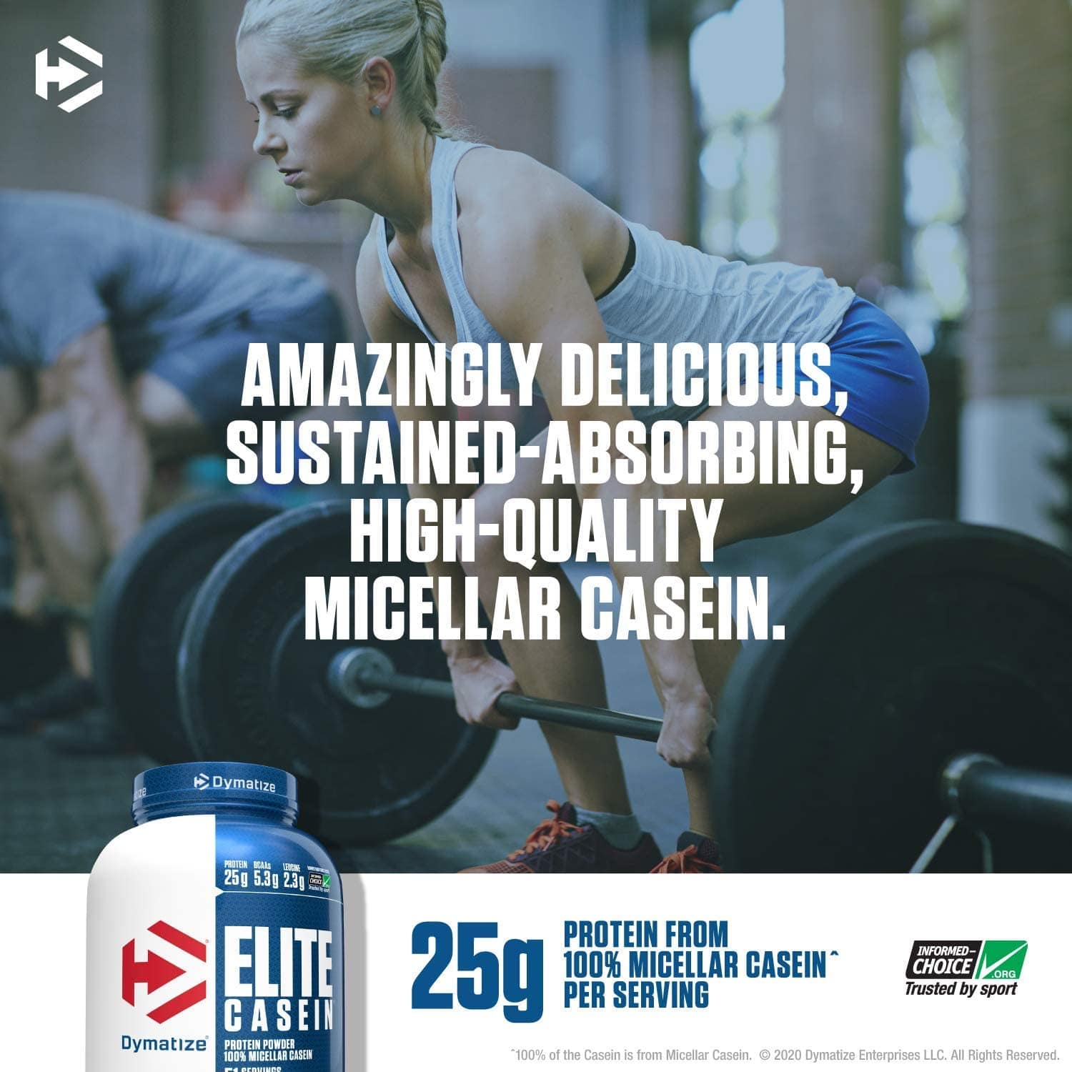 SamRock Supplements Dymatize Elite Casein Protein Powder, Slow Absorbing with Muscle Building Amino Acids, 100% Micellar Casein, 25g Protein, 4 Pound