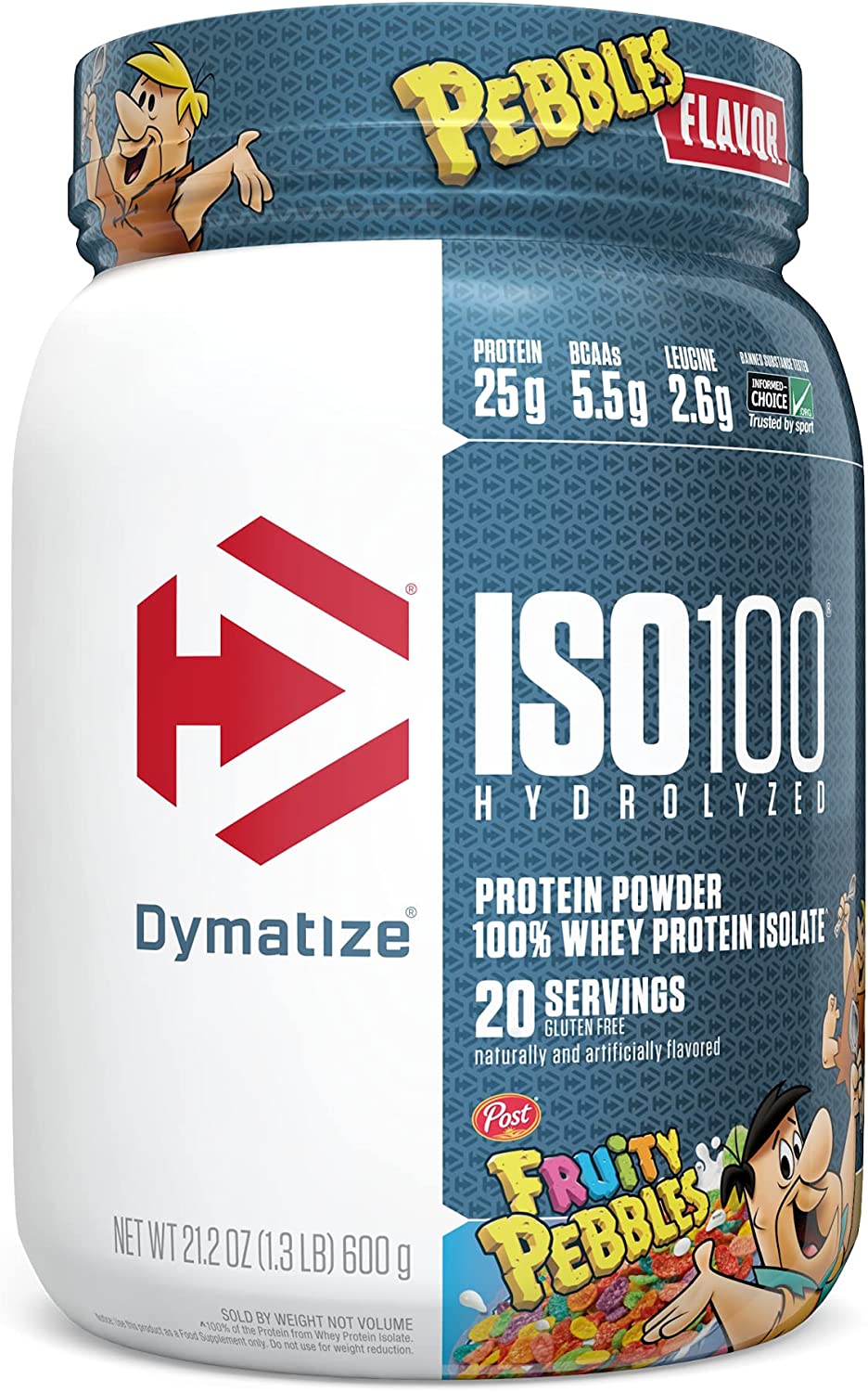 SamRock Supplements Fruity Pebbles Dymatize ISO100 Hydrolyzed Protein Powder, 100% Whey Isolate Protein, 25g of Protein 1.3lb , 20 servings