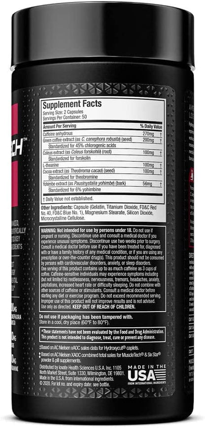 SamRock Supplements Hydroxycut Hardcore Elite | Maximum Intensity Supplement Pills | Focus + Energy Pills | 100 Pills